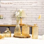 Set of 12 TBWIND Gold Amber Glass Bud Vases - Vintage Mini Vases for Flowers, Centerpieces, and Decor. - Image 4