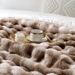 Touchat Luxury 1000GSM Rabbit Faux Fur Blanket – Cozy, Heavy, Reversible Brown Plush 60"x80" for Sofa & Bed. - Image 6