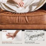 Yaheetech Retro PU Leather Armchairs, Soft Padded Accent Chairs, 105° Slant, Set of 2, Light Brown. Perfect for Living Room, Office, Bedroom, Study. - Image 8