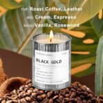 Men's Scented Candle - Coffee Leather Woody Aroma | 50Hr Soy Wax Candle in Metal Tin (9oz) - Perfect Masculine Decor & Gift. - Image 5