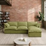 Intuition Decor Modular Convertible Cloud Sectional Sofa - 110.4" L-Shaped 4-Seat Modern Couch in Green - Image 3