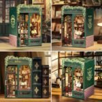 Fsolis Book Nook Kit: DIY Miniature House for Bookshelf Decor, 139 Wooden Pieces, Perfect Gift for Book Lovers. - Image 6