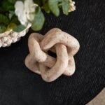 DN DECONATION 3 Link Knot Decor - Beige Travertine Coffee Table Accent, Boho Resin Chain Link for Modern Homes - Image 5