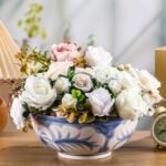 Maxdot 10x5 Inch Hand-Painted Blue and White Chinoiserie Stoneware Bowl - Decorative Kitchen Centerpiece. - Image 3