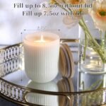 REISEN 12PCS Milky White Candle Jars, 8.5 OZ with Bamboo Lids, Wick Kit & Warning Labels for DIY Candles - Image 2