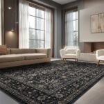 Ruaruarug Non-Slip Area Rug – Ultra Soft, Machine Washable for Living Room, Bedroom, Kitchen, Outdoor, Classroom – 8'×10', Black & Grey - Image 4