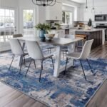 RELEANY 5'x7' Washable Area Rug: Non-Slip Modern Abstract in Blue, Gray, and Navy for Living Room/Bedding. - Image 5
