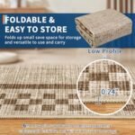 GarveeHome 8x10 Modern Area Rugs: Soft, Washable, Non-Slip Checkered Rugs for Living Room, Bedroom, and Office. Taupe. - Image 4