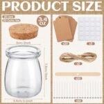 20 Pack Glass Candle Jars - 3.4 oz Clear Jars with Airtight Bamboo Lid, Wick, and Labels for Gifts. - Image 2