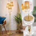 68" Boho Rattan Floor Lamp with Natural Woven Shade – Rustic Coastal Decor, E26 Socket, Footswitch. Ideal for Living Room & Bedroom. - Image 3