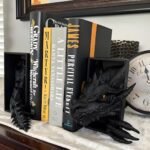 Gothic Dragon Bookends for Fantasy Lovers - Black Resin Shelf Holders (10"x6.1"x4.9") - Image 5