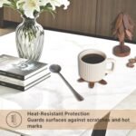 Yuoyar Tree-Shaped Sapeli Wood Coasters Set for Stylish Coffee Table and Kitchen Decor. - Image 7