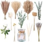 Faux Flower Arrangement in Vase: Pampas Grass Table Centerpiece for Thanksgiving & Christmas Decor - Image 2