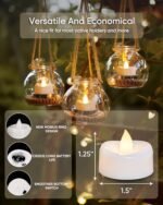 Merrynights LED Flameless Tea Light Candles - 24-Pack, 200 Hours of Realistic Glow for Weddings, Halloween, and Christmas. 1.5''D x 1.25''H. - Image 2