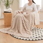 Vessia 300GSM Striped Flannel Fleece Throw Blanket: Cozy, Soft, and Lightweight for Couch, Sofa, or Bed (50x70in) - Image 4