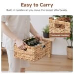 Large Rectangular Wicker Storage Basket, Water Hyacinth with Handles – 1 Pack for Organizing - Image 4