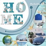 Set of 4 Coastal Beach Wall Decor Signs with Blue Starfish and Shell – Perfect Home Accent! - Image 6
