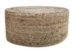 Scandilivin Homes Jute Braided Pouf Ottoman - Hand Knitted Boho Footrest for Living Room, Bedroom, and More (20" x 20" x 10") - Image 3