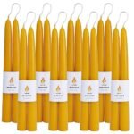 Aglary 16PCS Beeswax Taper Candles, 9" Handmade Natural Candles, Dripless and Smokeless，9 Hour Burn Time