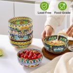 Meolibour Set of 6 Colorful 28 oz Ceramic Bowls – Perfect for Cereal, Salad, Pasta, and More! - Image 2