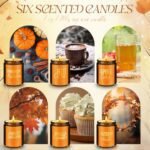 Nuanchu Fall Candles Set - 6 Pack of 42 oz Autumn Soy Candles with Scents like Cinnamon Pumpkin & Apple Cider. Perfect Gifts! - Image 6