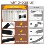 1-Inch Adjustable Curtain Rod Set with Luxury Crystal Finials for Bedroom & Living Room (Black Gold, 28-52 in) - Image 2