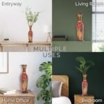 Harlequin Embossed Decorative Metal Vase - 17-Inch Home Decor for Dried Flowers & Arrangements - Image 7