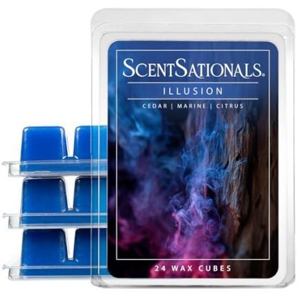 Scentsationals Wax Melts, Wax Cubes Strong Scent - Illusion - Long Lasting Scented Melts for Warmer, 10oz (24-Cubes)