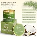 Coconut Vanilla Aromatherapy Candles - 5oz Natural Soy Wax, Non-Toxic, Long-Lasting, Ideal Spa Gift for Women. - Image 4