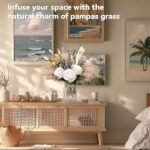 Faux Flower Arrangement in Vase: Pampas Grass Table Centerpiece for Thanksgiving & Christmas Decor - Image 5