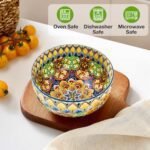 Meolibour Set of 6 Colorful 28 oz Ceramic Bowls – Perfect for Cereal, Salad, Pasta, and More! - Image 3