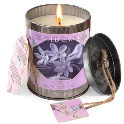 Scented Candles for Home, 8oz Soy Candle, 50H Burn, Vanilla Aromatherapy, White Candle in Gift Box, Perfect for Birthday, Mother's Day, Christmas