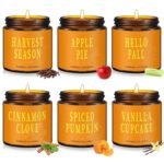 Conelist 6 Pcs Christmas Candle Gift for Home Bulk Black Christmas Scented Soy Candle with Lid Vintage Glass Jar for Women Men Home Xmas Winter Holiday Office Decor Party Favor (Vintage Xmas)