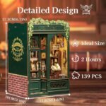 Fsolis Book Nook Kit: DIY Miniature House for Bookshelf Decor, 139 Wooden Pieces, Perfect Gift for Book Lovers. - Image 3
