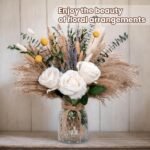 Faux Flower Arrangement in Vase: Pampas Grass Table Centerpiece for Thanksgiving & Christmas Decor - Image 6