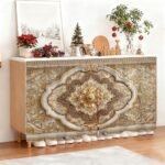 Cmialusie Ornate Golden Ceiling Design Curtains 39.37 x 27.56 Inches – Elegant Décor for Living Room, Kitchen, and Bathroom - Image 2