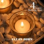 Organic Natural Yellow Beeswax Tealight Candles - 24 Pack, Smokeless & Clean Burning with Natural Scent - Image 5