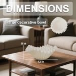 Braxio White Decorative Resin Ruffle Bowl – 12” Art Deco Centerpiece for Entryway, Dining Table, or Key Holder - Image 5