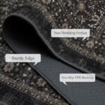 Ruaruarug Non-Slip Area Rug – Ultra Soft, Machine Washable for Living Room, Bedroom, Kitchen, Outdoor, Classroom – 8'×10', Black & Grey - Image 6