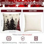 Set of 4 Xmas Tree Pillow Covers (18x18 in) - Merry Christmas Pumpkin Orange Eucalyptus Designs for Winter Decor - Image 2