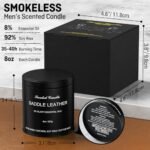 Men's Scented Candle | Saddle Leather Aromatherapy Gift for Dad & Boyfriend | 1 Pack Soy Candle for Home or Work - Image 3