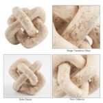 DN DECONATION 3 Link Knot Decor - Beige Travertine Coffee Table Accent, Boho Resin Chain Link for Modern Homes - Image 4