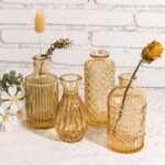 Set of 12 TBWIND Gold Amber Glass Bud Vases - Vintage Mini Vases for Flowers, Centerpieces, and Decor. - Image 8