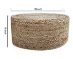 Scandilivin Homes Jute Braided Pouf Ottoman - Hand Knitted Boho Footrest for Living Room, Bedroom, and More (20" x 20" x 10") - Image 2