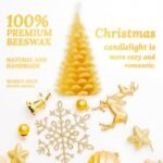 DEYBBY Christmas Tree Beeswax Candles Set of 2 – Handmade Xmas Tree Decor for Home, Bedroom & Parties. - Image 2