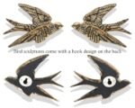 AMOIENSIS Set of 2 Antique Gold Bird Wall Sculptures - 4¾ inch 3D Resin Floating Decor - Image 2