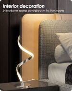 Yarra-Decor Modern Spiral Touch Control LED Bedside Lamp - Dimmable Table Lamp in 3 Colors (3000K, 4000K, 5000K) for Bedroom, Living Room, & Office - Image 5