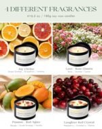 AOOVOO Crystal Energy Candle Set for Women - 4 Pack, 26 oz Soy Wax, 200-Hour Long-Lasting Scents. - Image 4