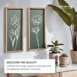 Set of 2 Lightweight 3D Floral Green Wall Art – Boho Wooden Framed Decor for Any Room – Sage Green Gift-Boxed - Image 8