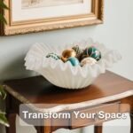 Braxio White Decorative Resin Ruffle Bowl – 12” Art Deco Centerpiece for Entryway, Dining Table, or Key Holder - Image 6